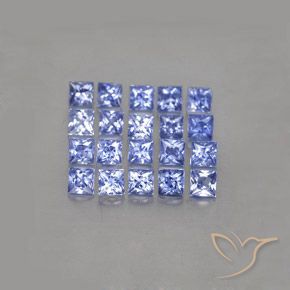 Azul pastel Zafiro Gema - 0.2ct Corte Princesa (ID: 348711)