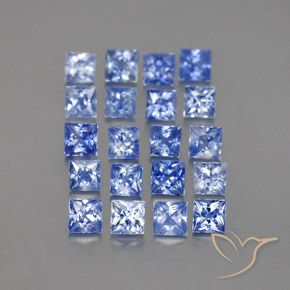 2.34 ctw Blue Sapphire Stones, Natural Sapphire in Princess-Cut Shape for Sale