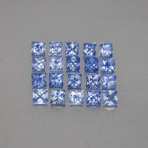1.60 ctw Blue Sapphire Gemstones, Sapphire Gems in Princess-Cut Shape for Sale.