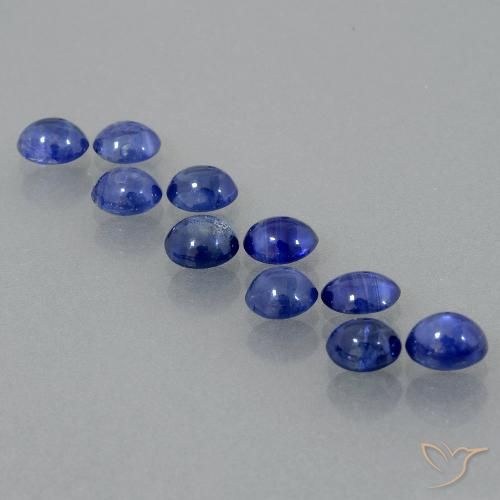 Deep Blue Sapphire Gem - 0.4ct Oval Cabochon (ID: 348808)