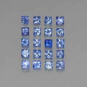 3.67 ctw Blue Sapphire Stones, Natural Sapphire in Princess-Cut Shape for Sale
