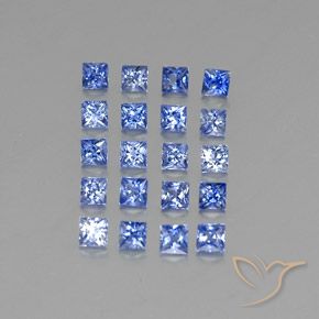 1.53 ctw Blue Sapphire Stones, Natural Sapphire in Princess-Cut Shape for Sale