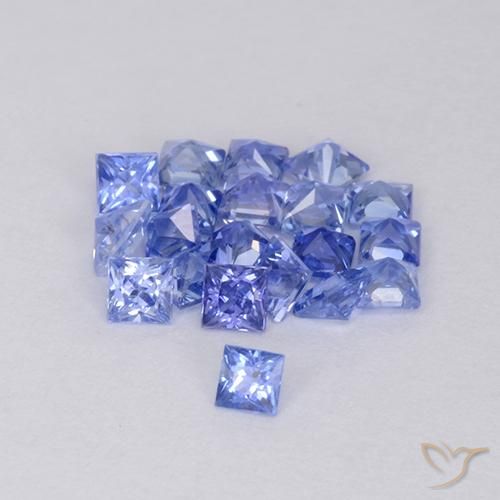 1.51 ctw Blue Sapphire Stones, Natural Sapphire in Princess-Cut Shape for Sale