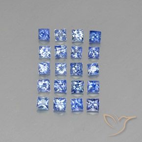 1.31 ctw Blue Sapphire Stones, Natural Sapphire in Princess-Cut Shape for Sale