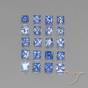 3.70 ctw Blue Sapphire Stones, Natural Sapphire in Princess-Cut Shape for Sale