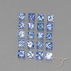 1.53 ctw Blue Sapphire Stones, Natural Sapphire in Princess-Cut Shape for Sale