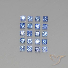 Azul oscuro medio Zafiro Gema - 0.1ct Corte Princesa (ID: 349099)