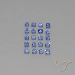 Sapphire Gemstones in 2.2 x 2.2 mm Size for Sale, Sapphire Stones in Pastel Blue Color