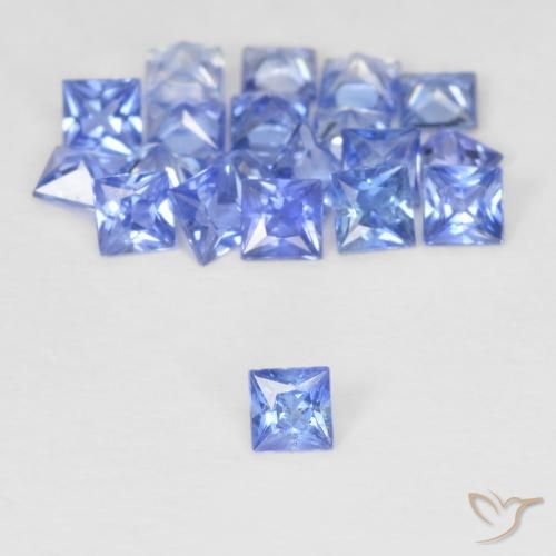 パステルブルー サファイア 宝石 - 0.1ct プリンセスカット (ID: 349111)