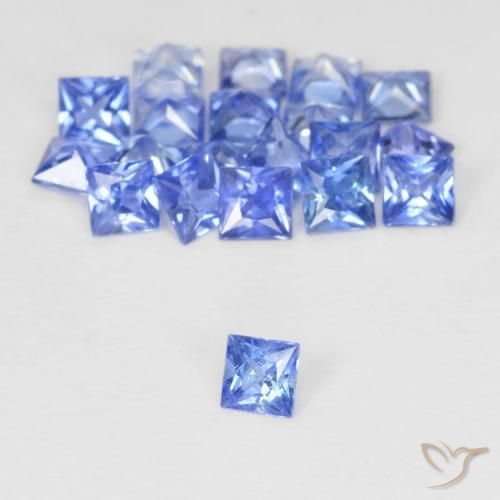 1.62 ctw Blue Sapphire Stones, Natural Sapphire in Princess-Cut Shape for Sale