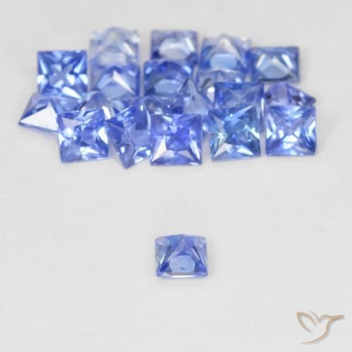 Sapphire Gemstones in 2.3 x 2.3 mm Size for Sale, Sapphire Stones in Pastel Blue Color