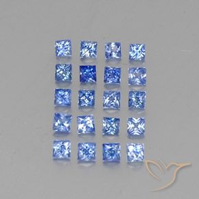 2.57 ctw Blue Sapphire Stones, Natural Sapphire in Princess-Cut Shape for Sale