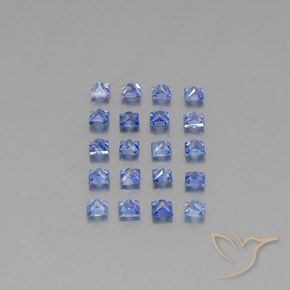 Sapphire Gemstones in 2.6 x 2.6 mm Size for Sale, Sapphire Stones in Pastel Blue Color