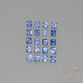 Azul oscuro medio Zafiro Gema - 0.2ct Corte Princesa (ID: 349120)