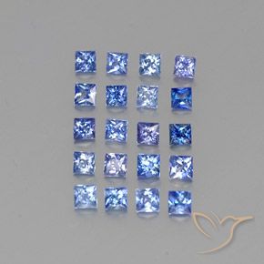2.92 ctw Blue Sapphire Stones, Natural Sapphire in Princess-Cut Shape for Sale