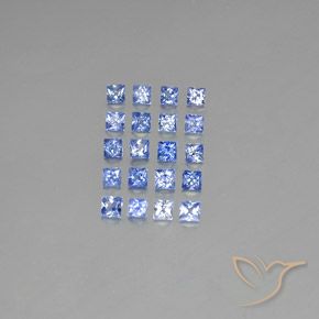 Pastel Blue Sapphire Gem - 0.1ct Princess-Cut (ID: 349122)