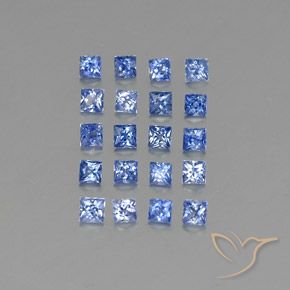 2.77 ctw Blue Sapphire Stones, Natural Sapphire in Princess-Cut Shape for Sale