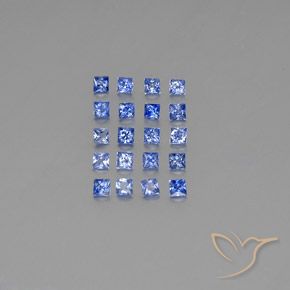 1.65 ctw Blue Sapphire Gemstones, Sapphire Gems in Princess-Cut Shape for Sale.