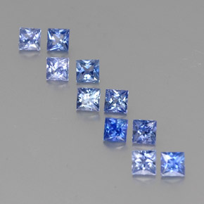 2.24 ctw Blue Sapphire Gemstones, Sapphire Gems in Princess-Cut Shape for Sale.