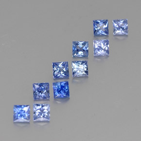 2.24 ctw Blue Sapphire Stones, Natural Sapphire in Princess-Cut Shape for Sale