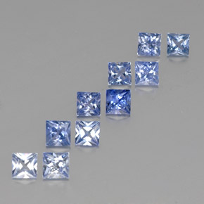 4.02 ct Blue Sapphire Stone, Natural Sapphire in Princess-Cut Shape for Sale