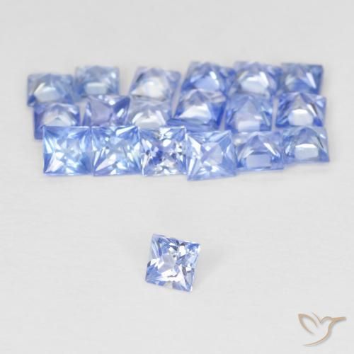 1.69 ctw Blue Sapphire Stones, Natural Sapphire in Princess-Cut Shape for Sale