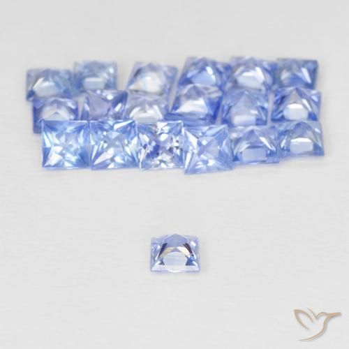 Sapphire Gemstones in 2.4 x 2.4 mm Size for Sale, Sapphire Stones in Pastel Blue Color