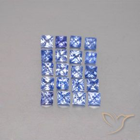 Azul oscuro Zafiro Gema - 0.1ct Corte Princesa (ID: 349165)