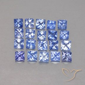 2.13 ctw Blue Sapphire Stones, Natural Sapphire in Princess-Cut Shape for Sale