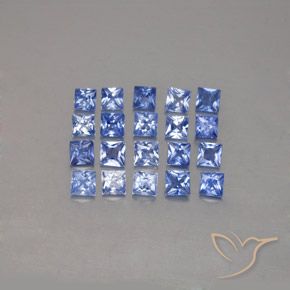 Pastel Blue Sapphire Gem - 0.1ct Princess-Cut (ID: 349168)