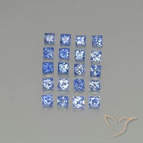 Lotto di 20 pezzi taglio quadrato blu Zaffiro dal Madagascar - Peso totale 2,72 ct / avg. 0,14 ct ciascuno, dimensioni 2,8 x 2,8mm, colore: Blu scuro medio, durezza Mohs 9 adatto per gioielli da indossare ogni giorno, Giovedì Gemma, Photo A
