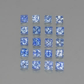 2.31 ctw Blue Sapphire Stones, Natural Sapphire in Princess-Cut Shape for Sale