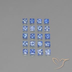 Azul oscuro medio Zafiro Gema - 0.1ct Corte Princesa (ID: 349410)
