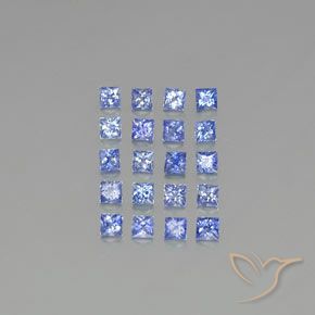 Azul pastel Zafiro Gema - 0.1ct Corte Princesa (ID: 349413)