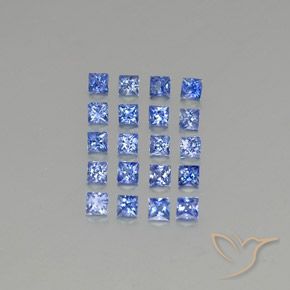 Azul oscuro medio Zafiro Gema - 0.1ct Corte Princesa (ID: 349420)