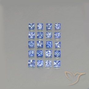 2 ct Blue Sapphire, 2.3 x 2.3 mm Princess Cut From Madagascar, Photo A
