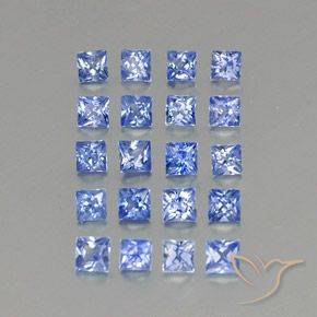 2.00 ctw Blue Sapphire Stones, Natural Sapphire in Princess-Cut Shape for Sale