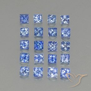 1.97 ctw Blue Sapphire Stones, Natural Sapphire in Princess-Cut Shape for Sale