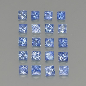 2.04 ctw Blue Sapphire Stones, Natural Sapphire in Princess-Cut Shape for Sale