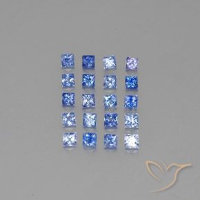 1.81 ctw Blue Sapphire Gemstones, Sapphire Gems in Princess-Cut Shape for Sale.
