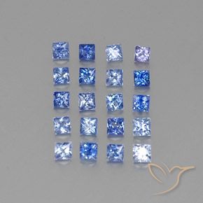 1.81 ctw Blue Sapphire Stones, Natural Sapphire in Princess-Cut Shape for Sale