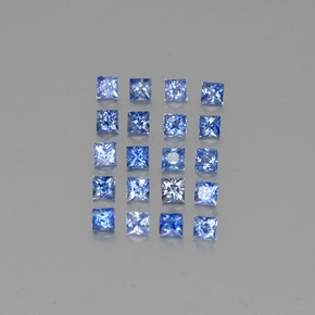Medium Dark Blue Zaffiro Gem - 0.1ct Taglio Princess (ID: 349434)