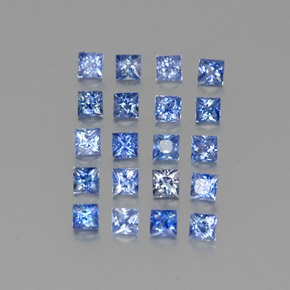 1.51 ctw Blue Sapphire Stones, Natural Sapphire in Princess-Cut Shape for Sale
