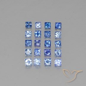 ミディアムダークブルー サファイア 宝石 - 0.1ct プリンセスカット (ID: 349435)