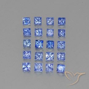 2.05 ctw Blue Sapphire Stones, Natural Sapphire in Princess-Cut Shape for Sale