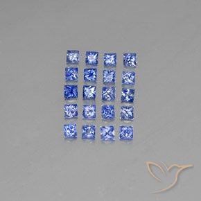 1.8 ct Loose Blue Sapphire, 2.4 x 2.3 mm Princess Cut From Madagascar, Photo A