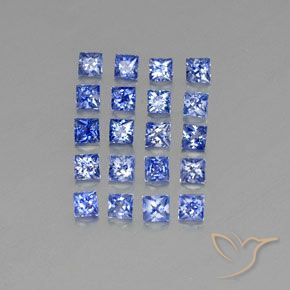 1.80 ctw Blue Sapphire Stones, Natural Sapphire in Princess-Cut Shape for Sale