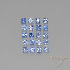 1.52 ctw Blue Sapphire Gemstones, Sapphire Gems in Princess-Cut Shape for Sale.