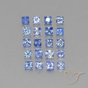 1.52 ctw Blue Sapphire Stones, Natural Sapphire in Princess-Cut Shape for Sale