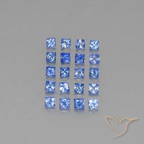 Azul oscuro medio Zafiro Gema - 0.1ct Corte Princesa (ID: 349506)